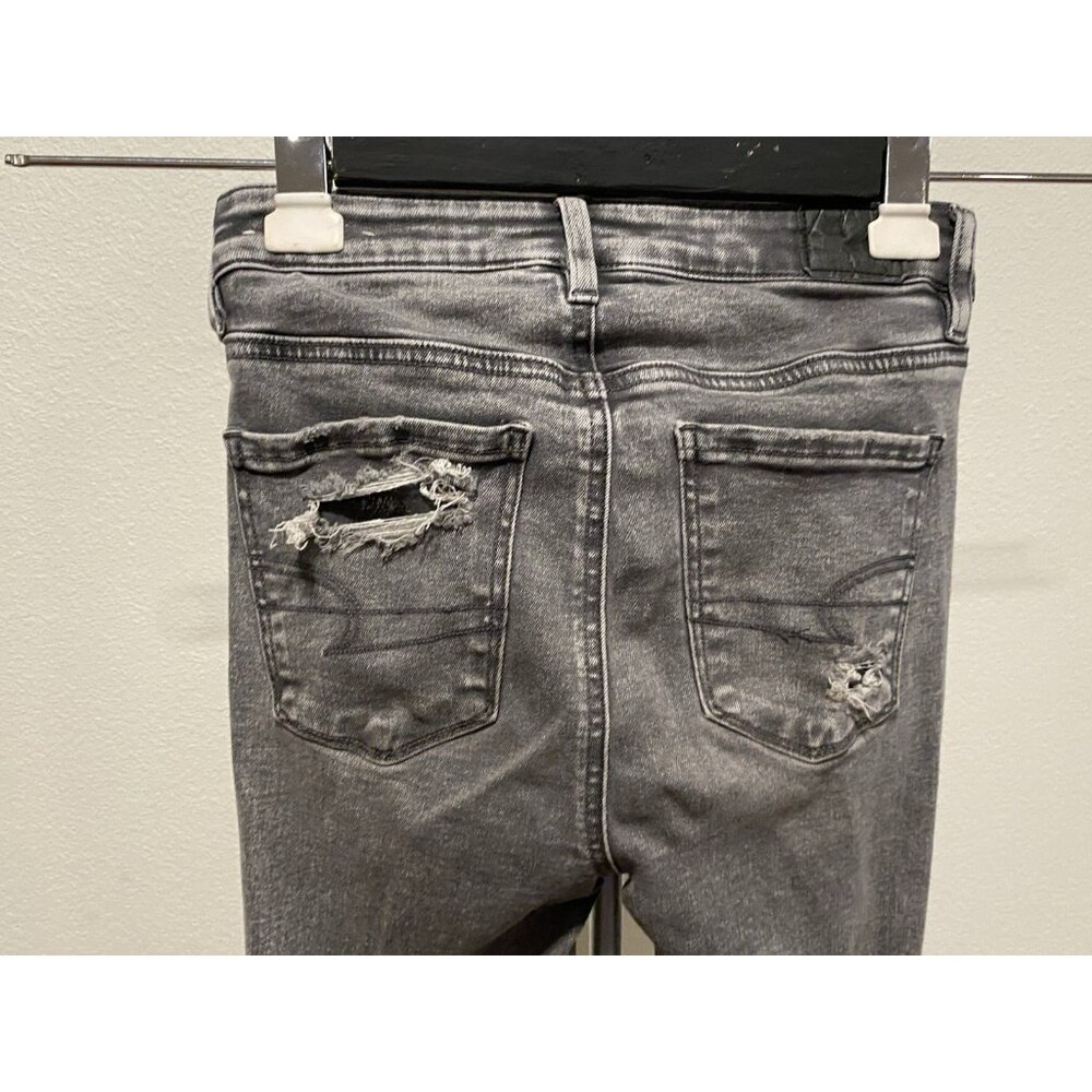 American Eagle Jrs/Womens 24X28 Jeans Next Level Stretch Regular Distressed - Picture 9 of 10